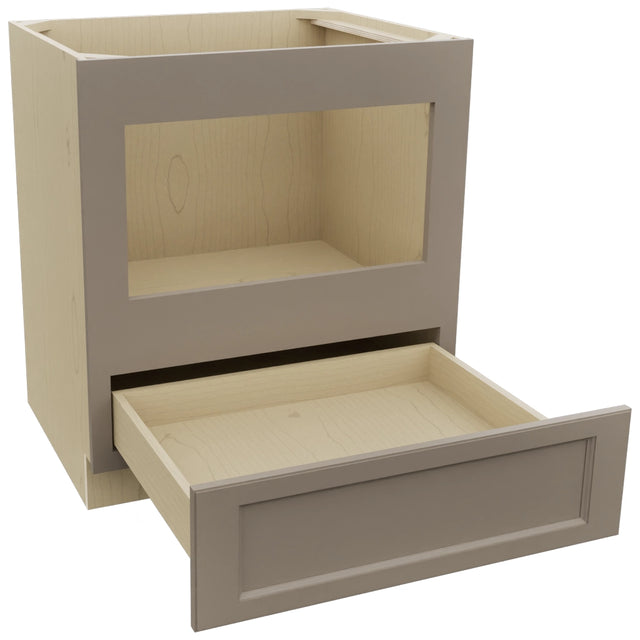 Fabuwood Fusion Oyster BMC30 Base Microwave Cabinet, Open View