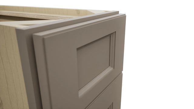 Fabuwood Fusion Oyster DB12 Base 3 Drawers Cabinet, Detail View