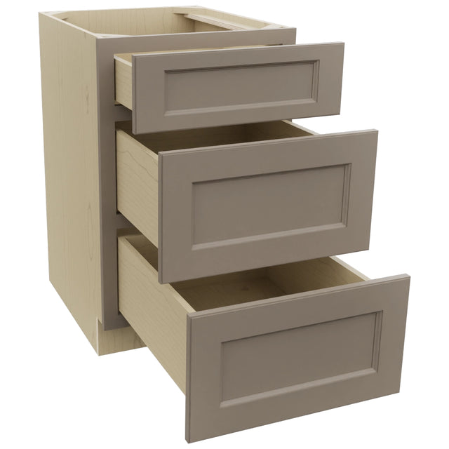 Fabuwood Fusion Oyster DB21 Base 3 Drawers Cabinet, Open View