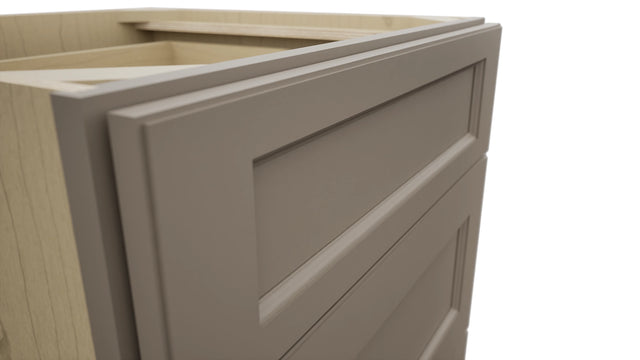 Fabuwood Fusion Oyster DB24 Base 3 Drawers Cabinet, Detail View