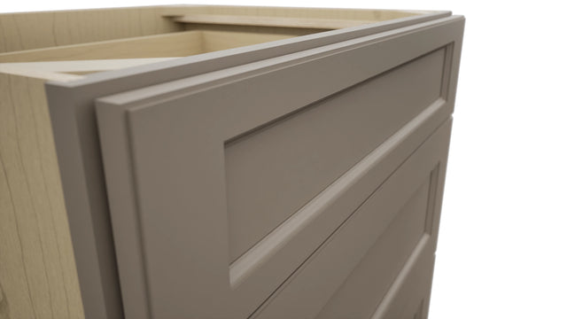 Fabuwood Fusion Oyster DB30 Base 3 Drawers Cabinet, Detail View