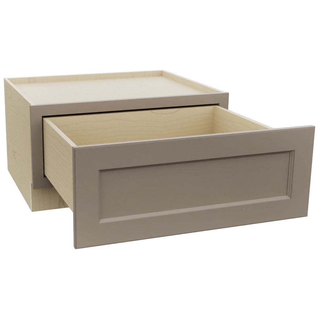 Fabuwood Fusion Oyster DBS30 Base Bench Seat Cabinet, Open View