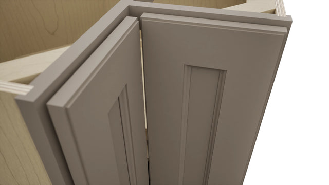 Fabuwood Fusion Oyster LSB33 Base Corner Lazy Susan Cabinet, Detail View