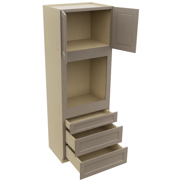 Fabuwood Fusion Oyster OC3396S Tall Oven Cabinet Single, Open View