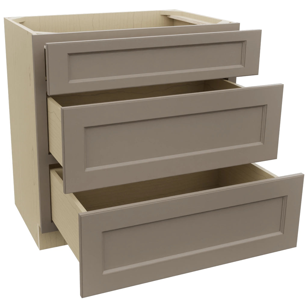 Fabuwood Fusion Oyster VDB33-34 Vanity Drawer Cabinet, Open View