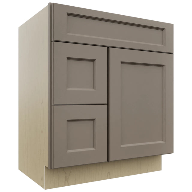 Fabuwood Fusion Oyster VSD36DL Vanity Combo Cabinet, Front View