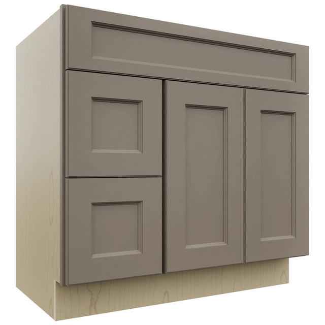 Fabuwood Fusion Oyster VSD42 Vanity Combo Cabinet, Front View