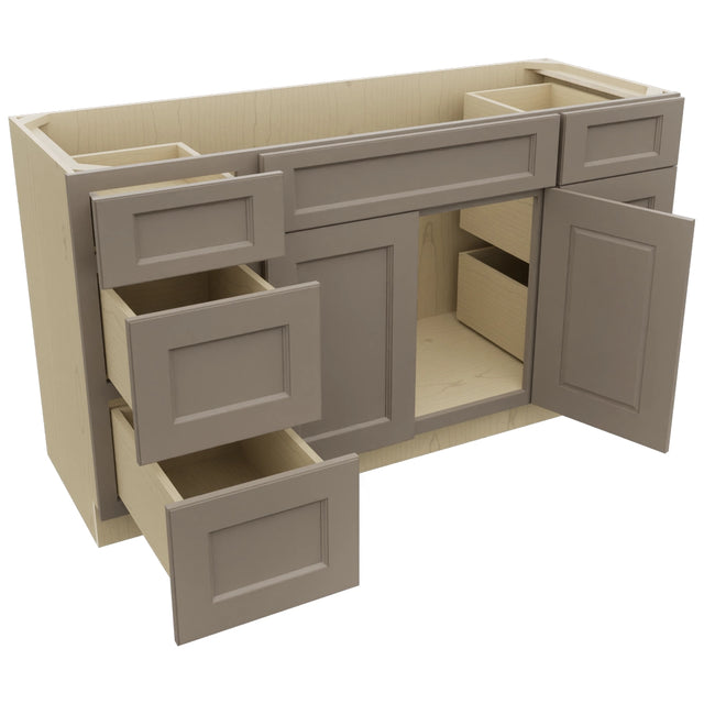 Fabuwood Fusion Oyster VSD60SINGLE Vanity Combo Cabinet, Open View