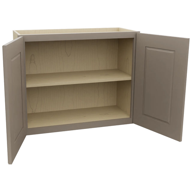 Fabuwood Fusion Oyster W3024 Wall Standard Cabinet, Open View