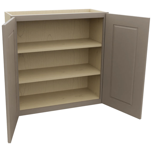 Fabuwood Fusion Oyster W3030 Wall Standard Cabinet, Open View