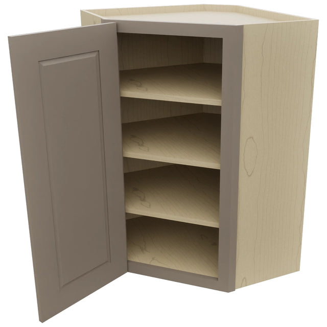 Fabuwood Fusion Oyster WDC2436 Wall Corner Diagonal Cabinet, Open View
