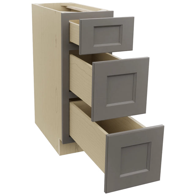 Fabuwood Fusion Stone DB12 Base 3 Drawers Cabinet, Open View