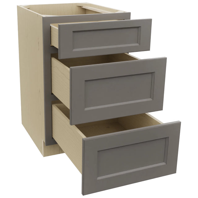 Fabuwood Fusion Stone DB21 Base 3 Drawers Cabinet, Open View