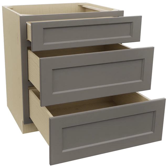 Fabuwood Fusion Stone DB30 Base 3 Drawers Cabinet, Open View