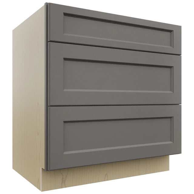 Fabuwood Fusion Stone DB33 Base 3 Drawers Cabinet, Front View