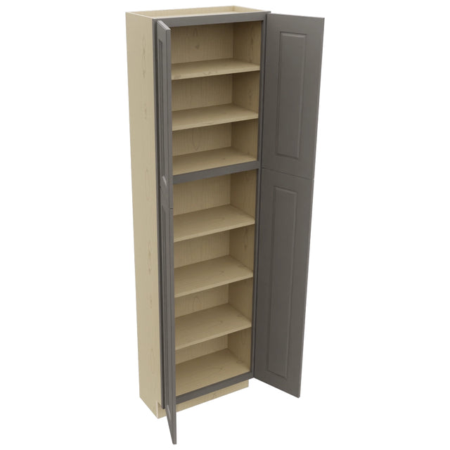 Fabuwood Fusion Stone TP241284 Tall Pantry Cabinet, Open View