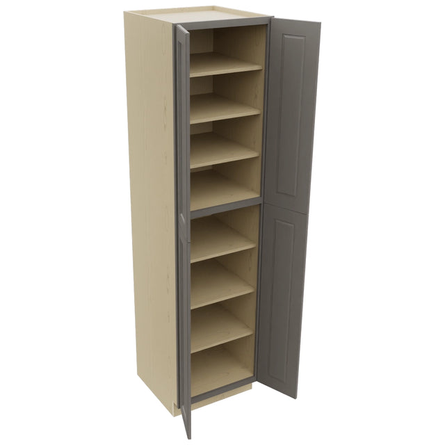 Fabuwood Fusion Stone TP242496 Tall Pantry Cabinet, Open View