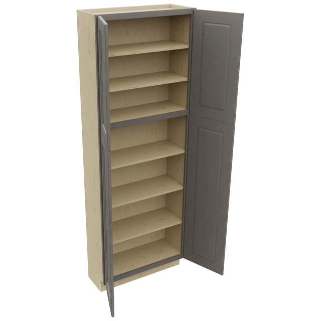 Fabuwood Fusion Stone TP301284 Tall Pantry Cabinet, Open View