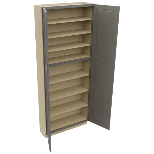 Fabuwood Fusion Stone TP361290 Tall Pantry Cabinet, Open View