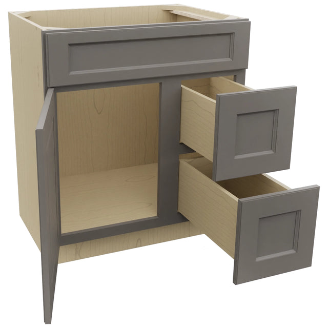 Fabuwood Fusion Stone VSD36DR Vanity Combo Cabinet, Open View