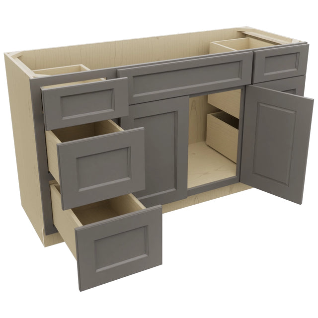 Fabuwood Fusion Stone VSD60SINGLE Vanity Combo Cabinet, Open View