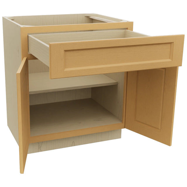 Fabuwood Fusion Timber B30 Base Standard Cabinet, Open View