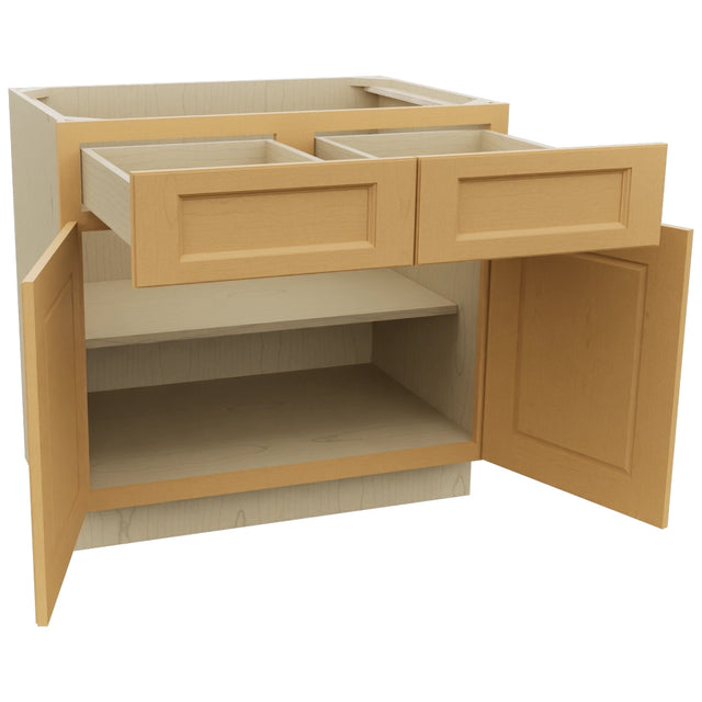 Fabuwood Fusion Timber B36 Base Standard Cabinet, Open View