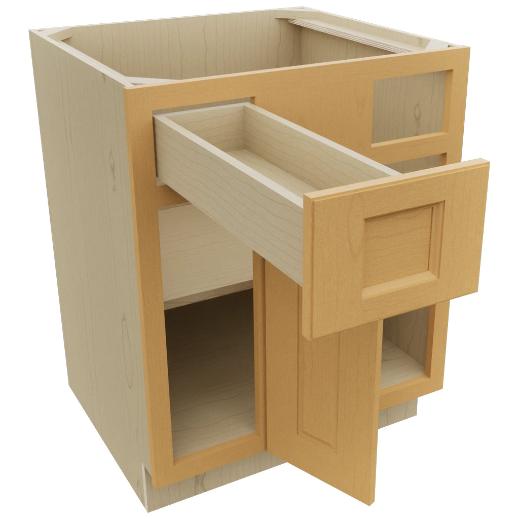 Fabuwood Fusion Timber BLB36/39 Base Corner Blind Cabinet, Open View