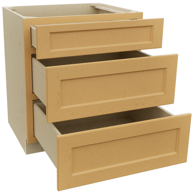 Fabuwood Fusion Timber DB30 Base 3 Drawers Cabinet, Open View