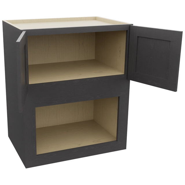 Fabuwood Galaxy Cobblestone MC303621 Wall Microwave Cabinet, Open View