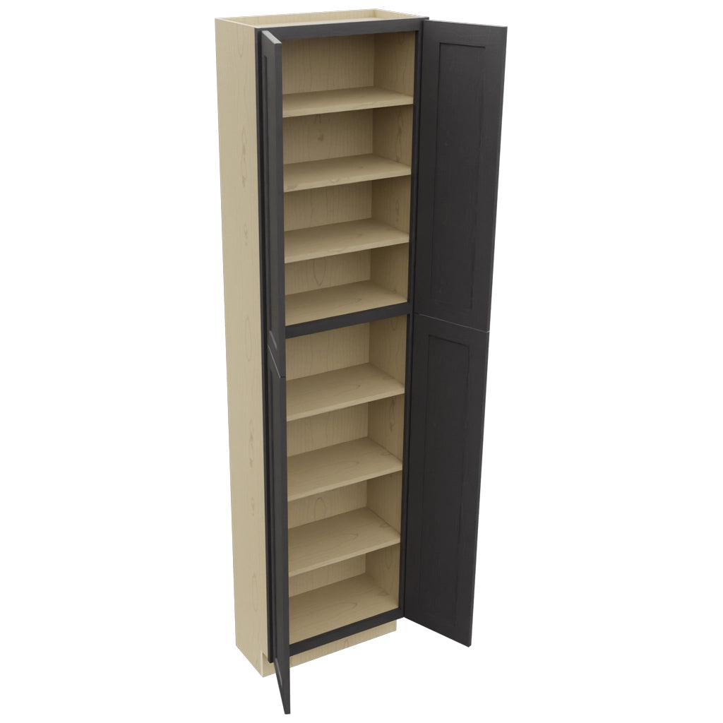 Fabuwood Galaxy Cobblestone TP241293 Tall Pantry Cabinet, Open View