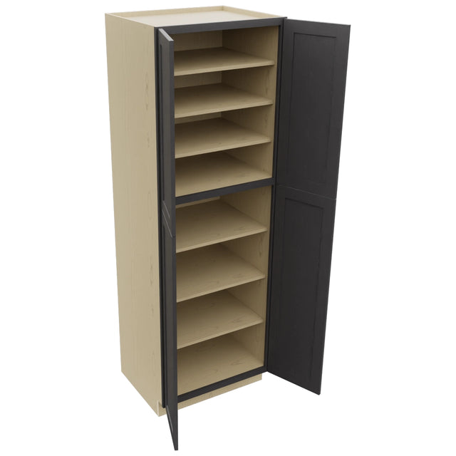Fabuwood Galaxy Cobblestone TP302490 Tall Pantry Cabinet, Open View