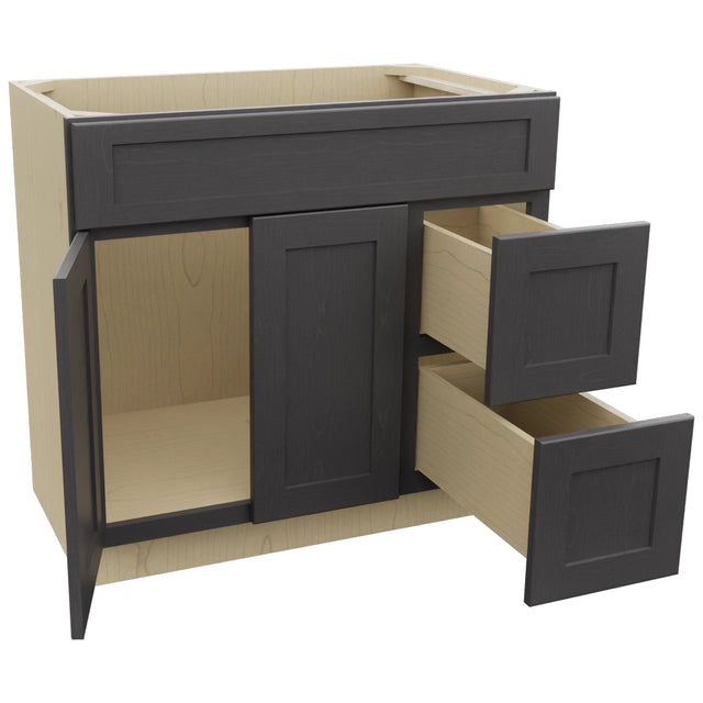 Fabuwood Galaxy Cobblestone VSD48 Vanity Combo Cabinet, Open View