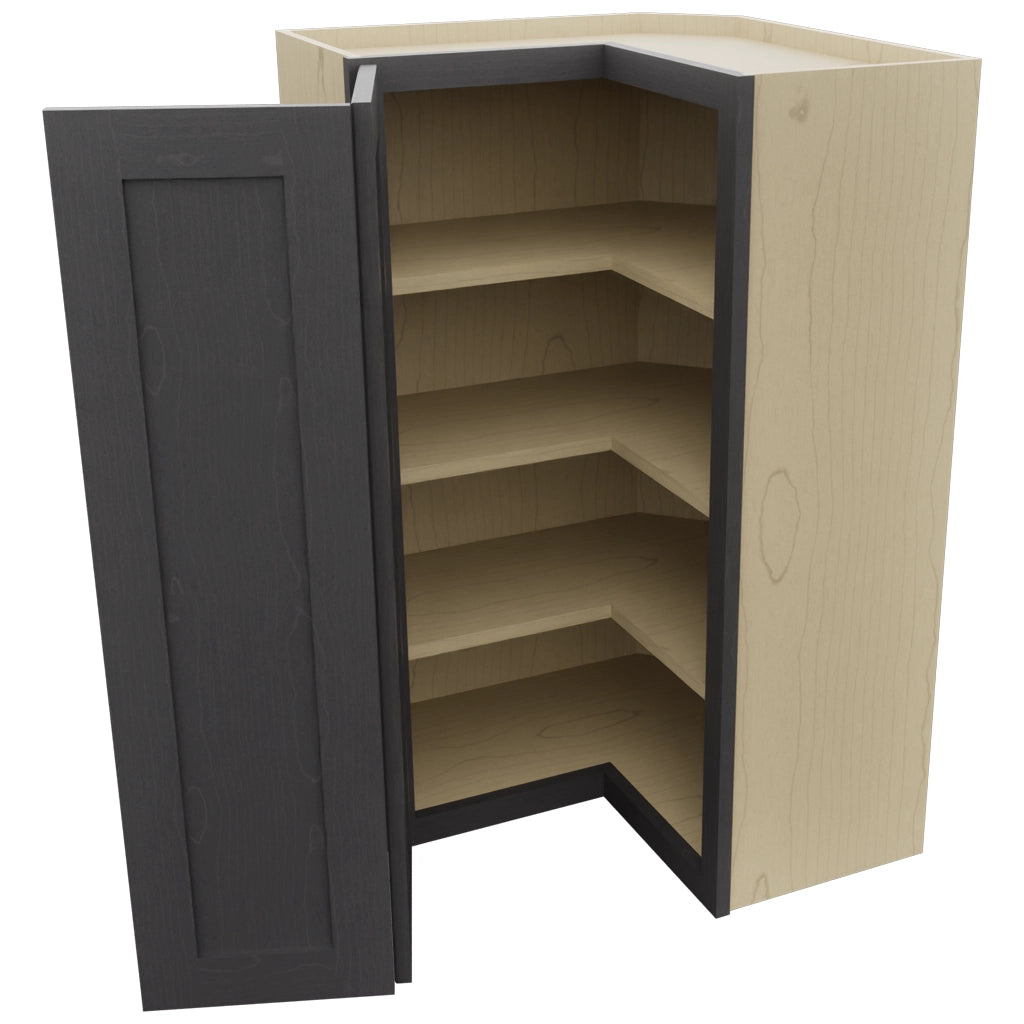 Fabuwood Galaxy Cobblestone WPC2439 Wall Corner Pie Cabinet, Open View