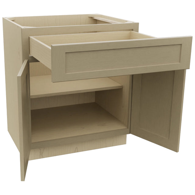 Fabuwood Galaxy Desert Oak B30 Base Standard Cabinet, Open View