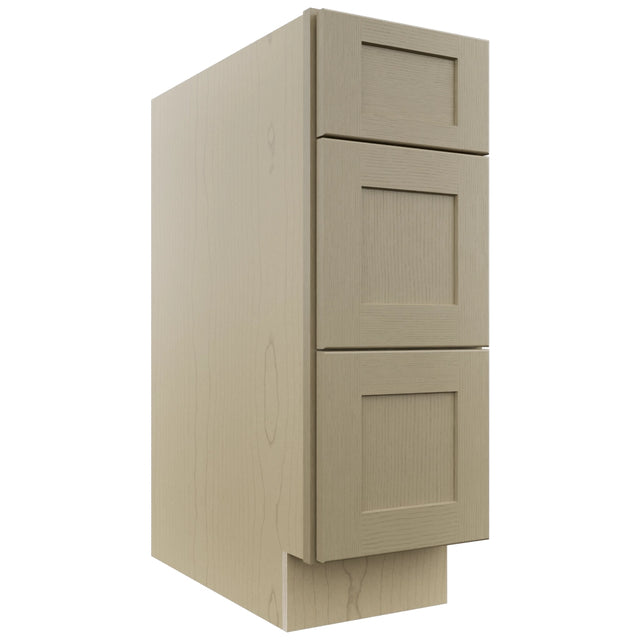 Fabuwood Galaxy Desert Oak DB12 Base 3 Drawers Cabinet, Front View