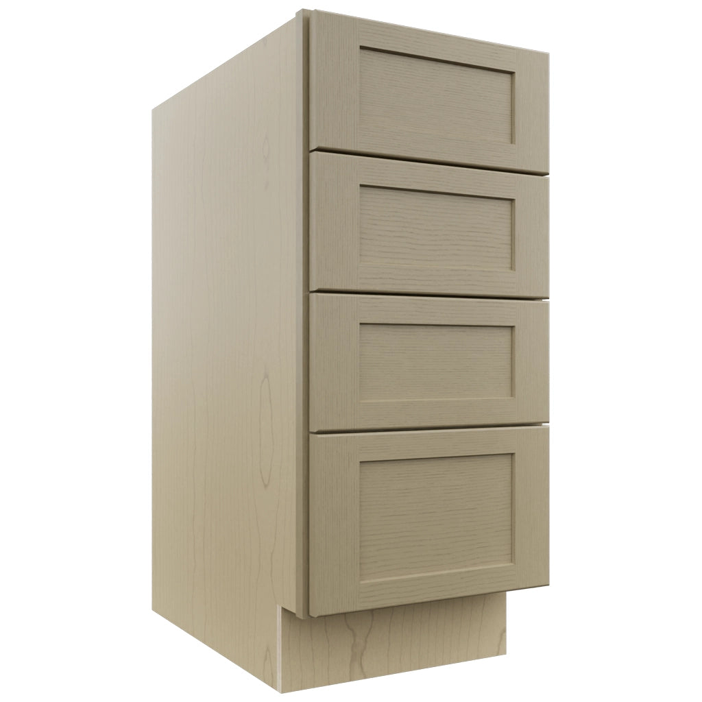 Fabuwood Galaxy Desert Oak DB15-4 Base 4 Drawers Cabinet, Front View