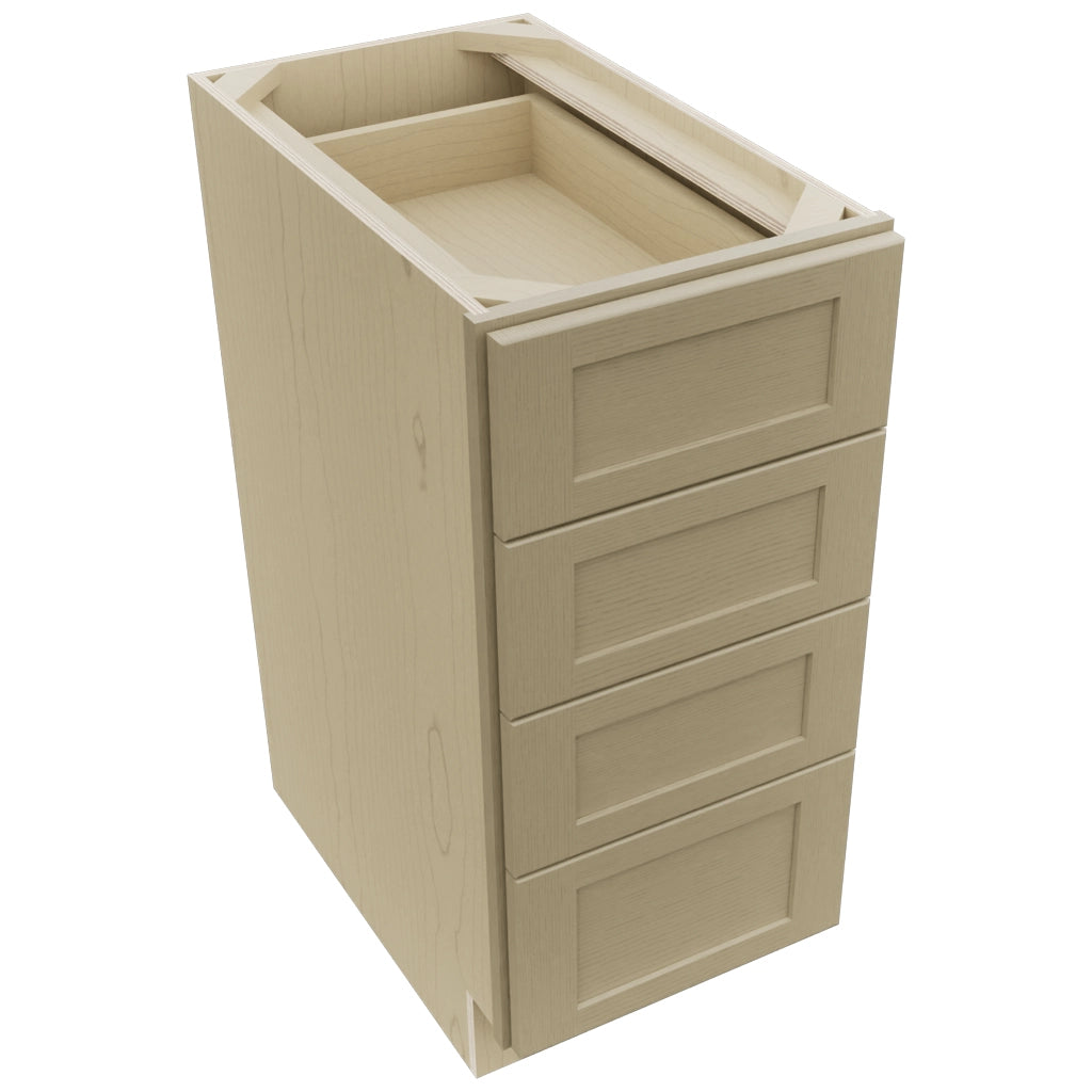 Fabuwood Galaxy Desert Oak DB15-4 Base 4 Drawers Cabinet, Top View
