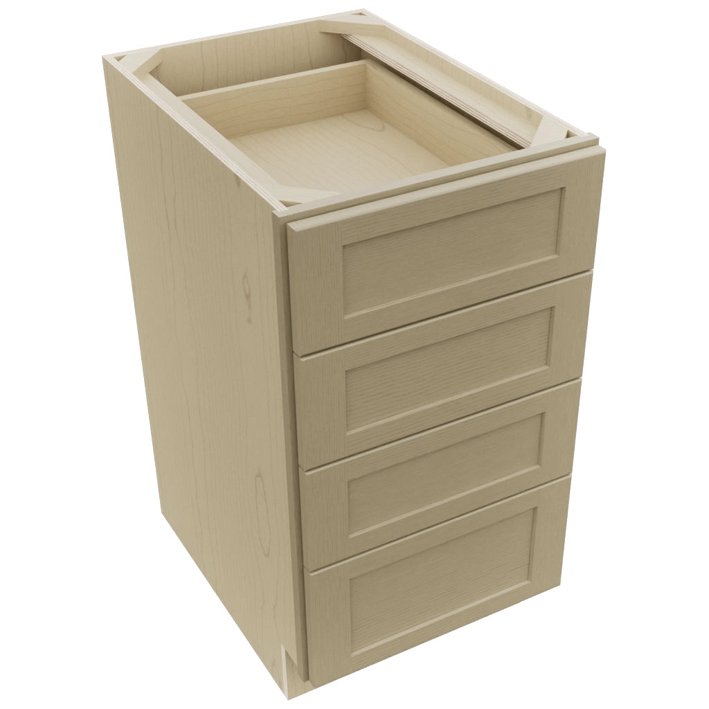 Fabuwood Galaxy Desert Oak DB18-4 Base 4 Drawers Cabinet, Top View