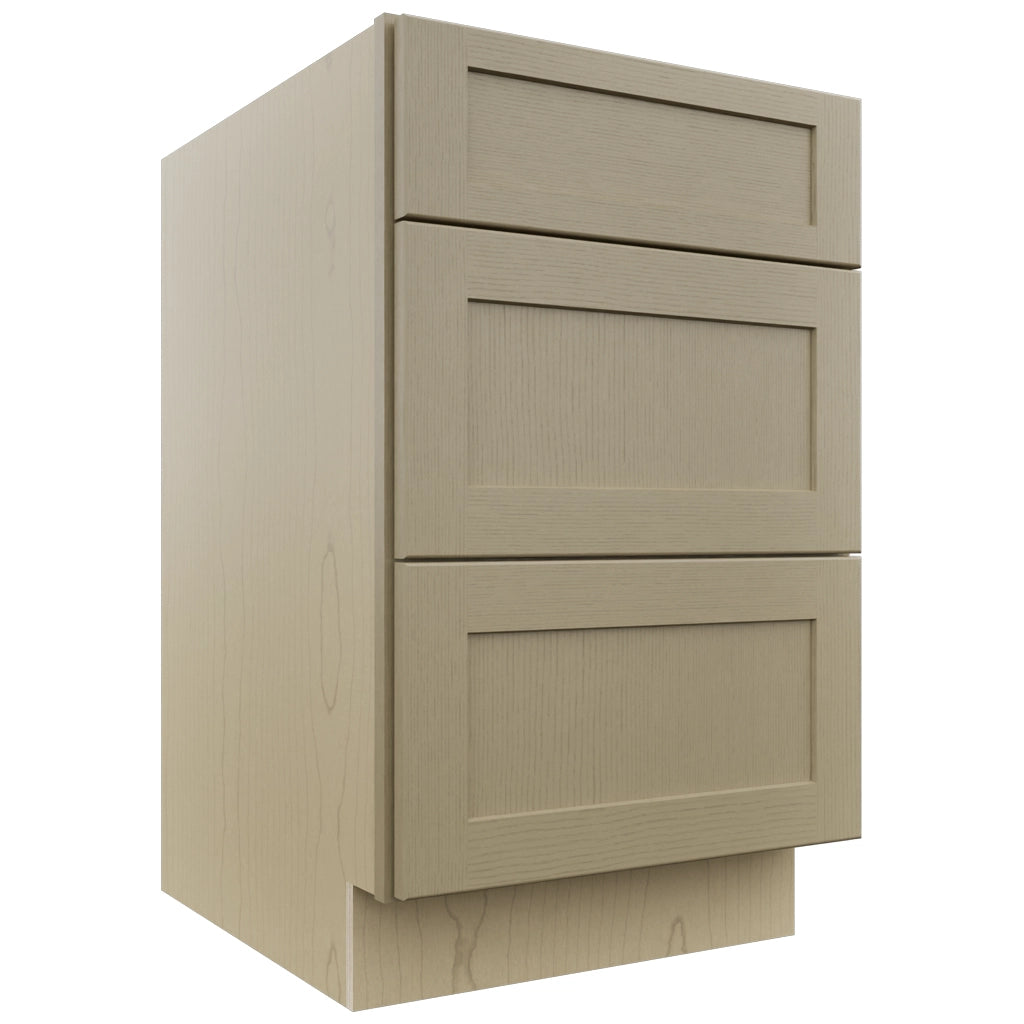 Fabuwood Galaxy Desert Oak DB21 Base 3 Drawers Cabinet, Front View