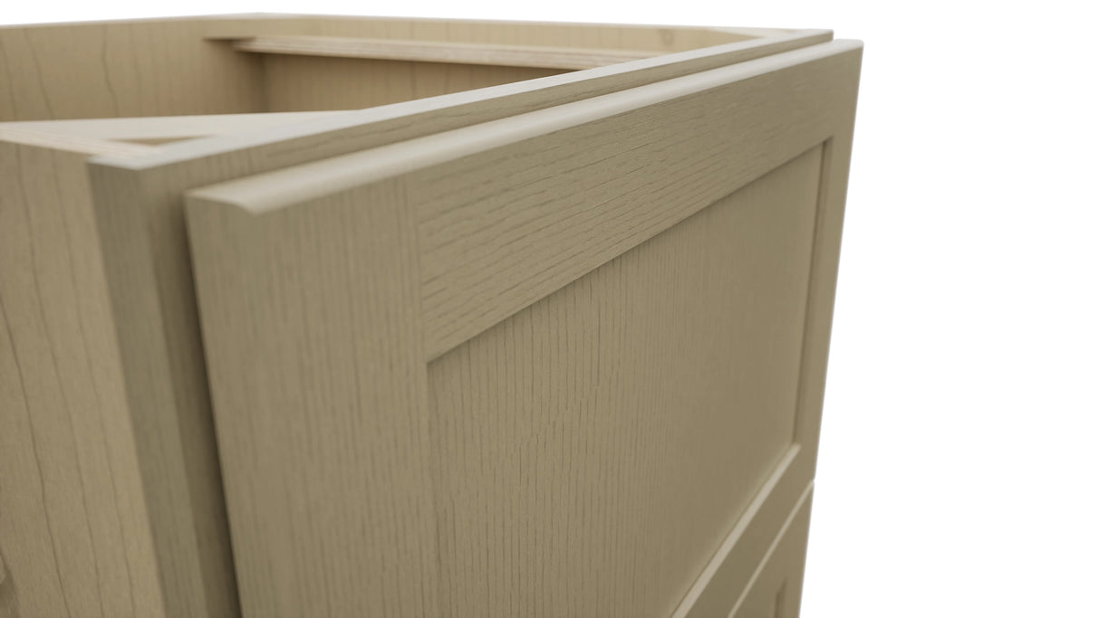 Fabuwood Galaxy Desert Oak DB24-2 Base 2 Drawers Cabinet, Detail View