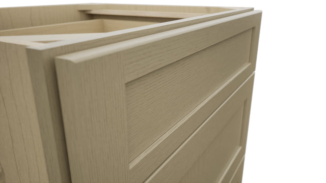 Fabuwood Galaxy Desert Oak DB27 Base 3 Drawers Cabinet, Detail View