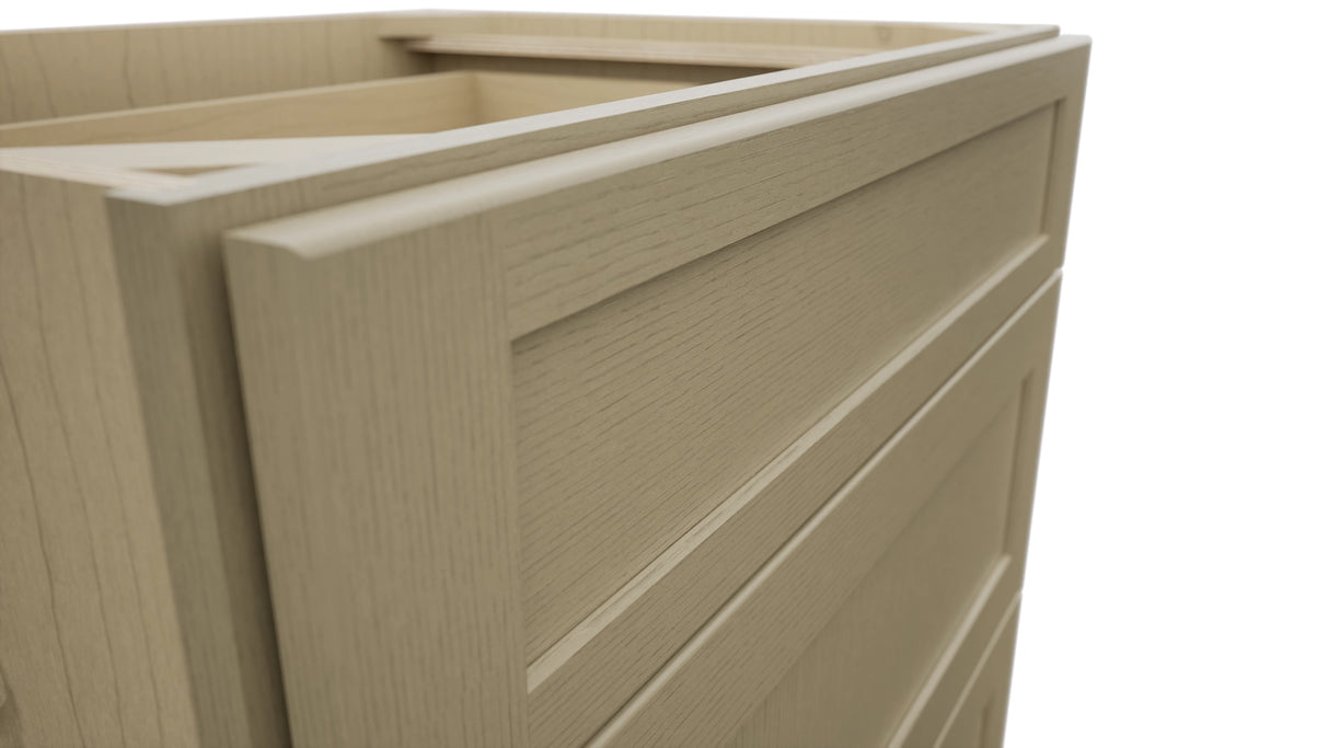 Fabuwood Galaxy Desert Oak DB30 Base 3 Drawers Cabinet, Detail View