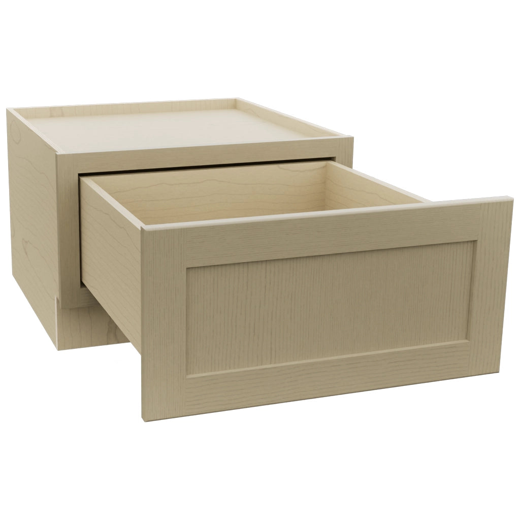 Fabuwood Galaxy Desert Oak DBS24 Base Bench Seat Cabinet, Open View