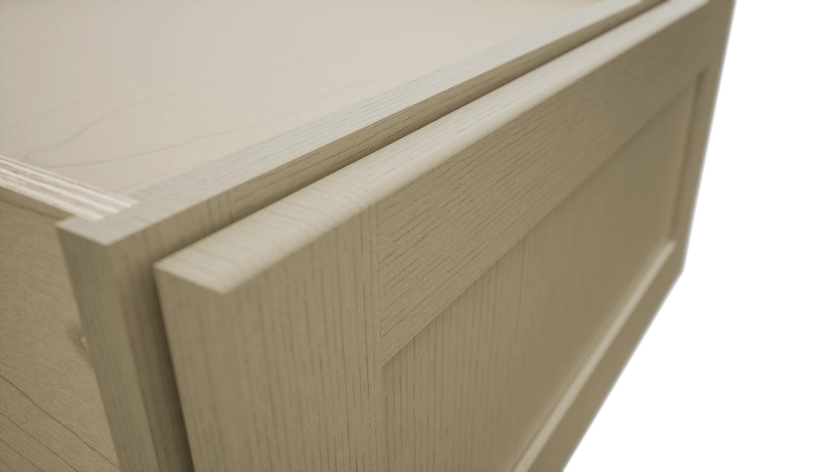 Fabuwood Galaxy Desert Oak DBS24 Base Bench Seat Cabinet, Detail View