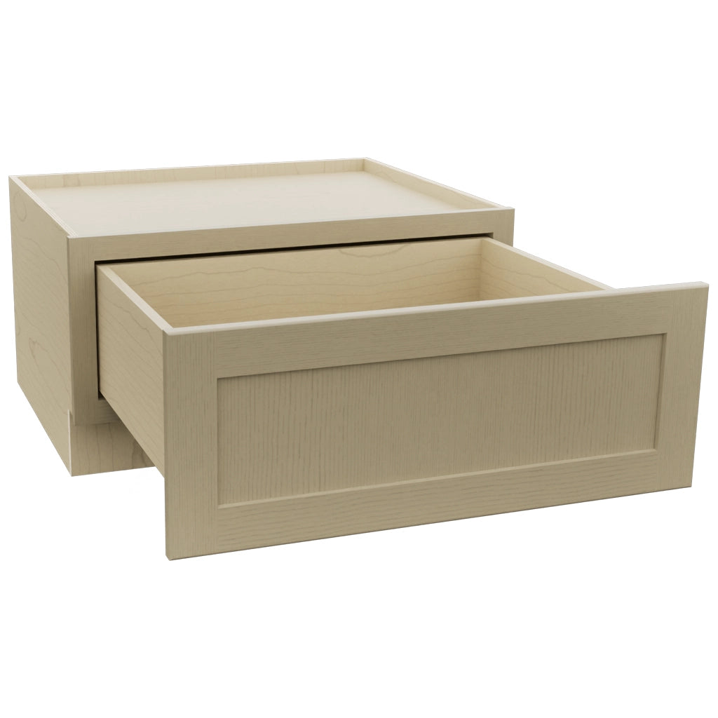 Fabuwood Galaxy Desert Oak DBS30 Base Bench Seat Cabinet, Open View