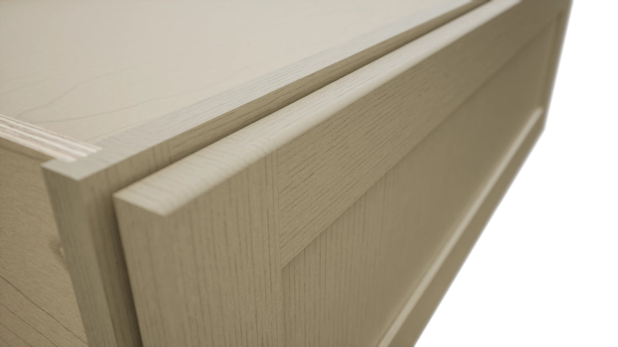 Fabuwood Galaxy Desert Oak DBS36 Base Bench Seat Cabinet, Detail View