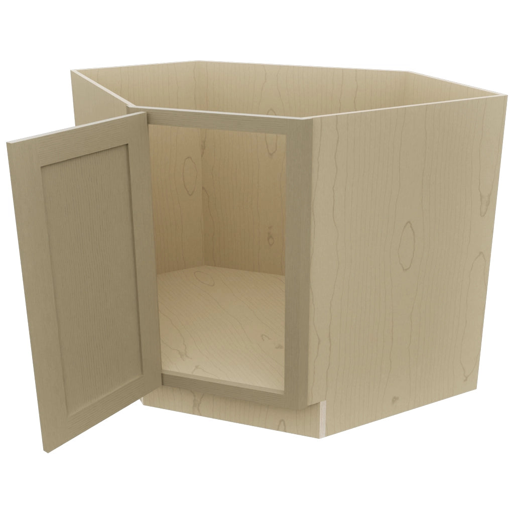 Fabuwood Galaxy Desert Oak DSB36FD Base Corner Diagonal Sink Cabinet, Open View