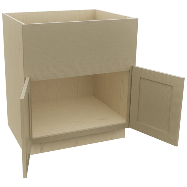 Fabuwood Galaxy Desert Oak FS30 Base Farm Sink Cabinet, Open View