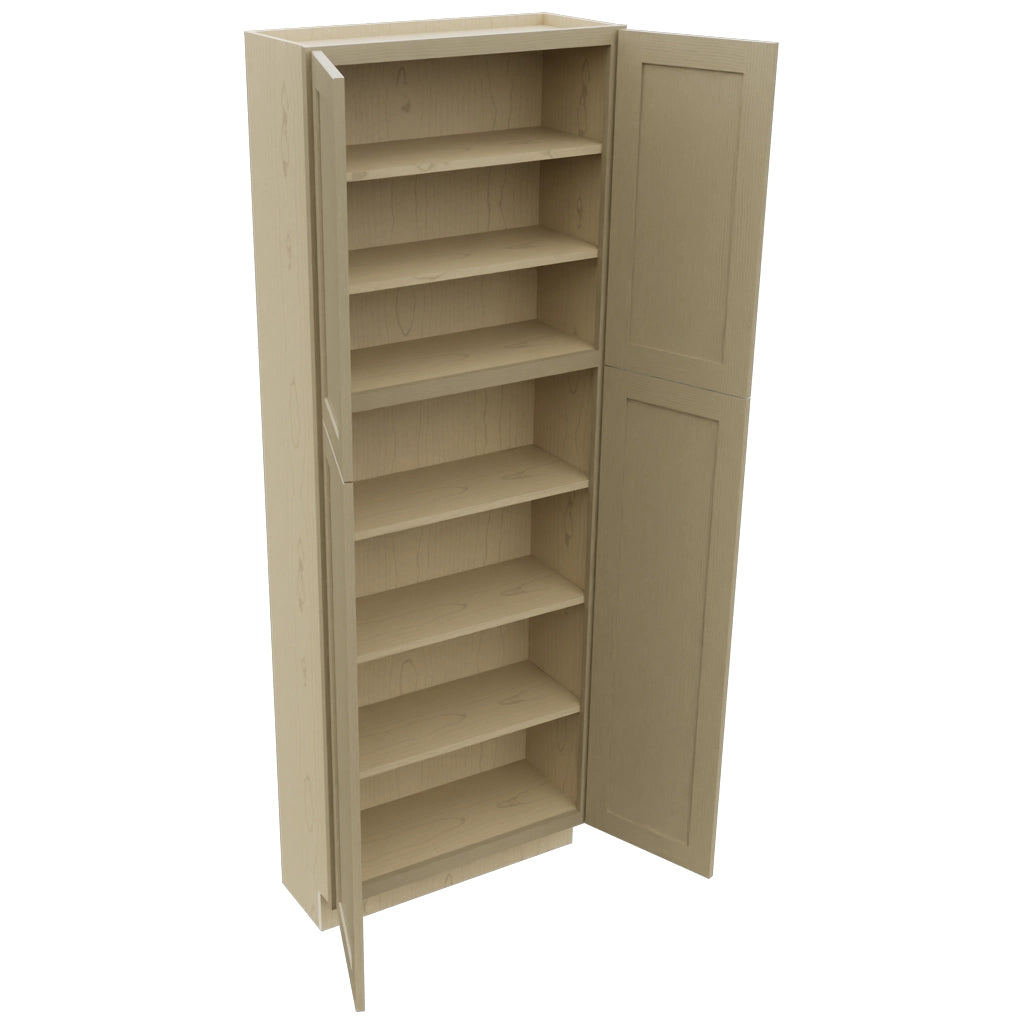 Fabuwood Galaxy Desert Oak TP301284 Tall Pantry Cabinet, Open View